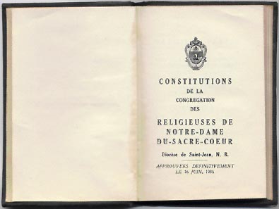 Constitutions de la congrégation des Religieuses de Notre-Dame-du-Sacré-Coeur