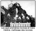 Les sept premières novices et mère Hélène, maîtresse des novices