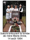 Soeurs entourant la tombe de mère Marie-Anne, 14 août 1984