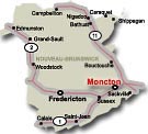 Cliquez pour voir la carte routière de Moncton