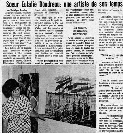 Article tiré de L'Évangéline (1974, 24 juillet, p. 5)