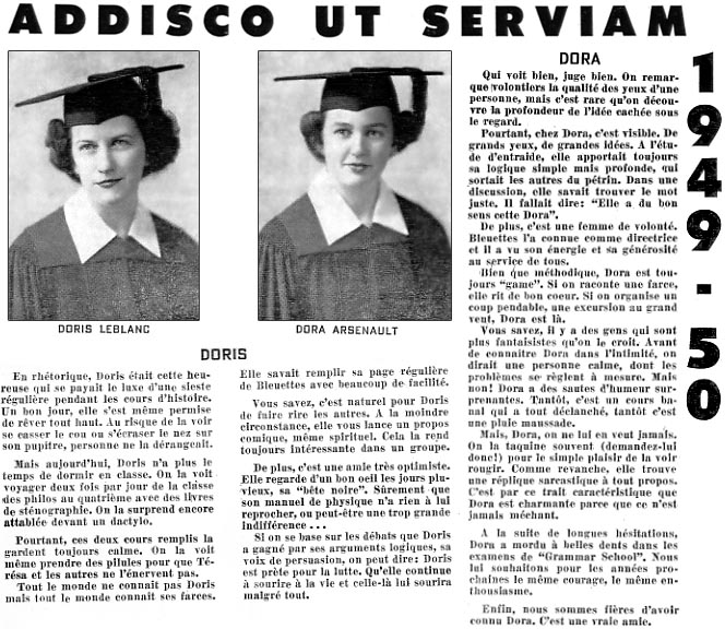 Addisco ut serviam - 1949, 1950