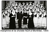 Soeur M.-Adolphine et la chorale NDA à Montréal en 1955