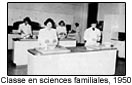 Classe en sciences familiales, 1950