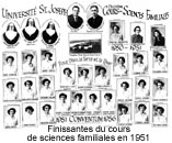 Finissantes du cours de sciences familiales en 1951