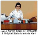 Soeur Aurore Saulnier, archiviste à l'hôpital Stella-Maris de Kent