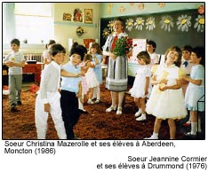 Soeur Christina Mazerolle et ses élèves à Aberdeen, Moncton (1986)