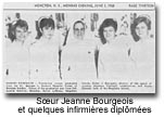 Soeur Jeanne Bourgeois et quelques infirmières diplômées
