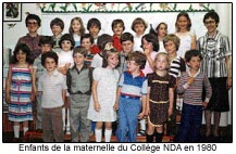 Enfants de la maternelle du Collège NDA en 1960