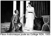 Pièce Andromaque jouée au Collège NDA en 1955