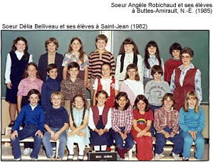 Soeur Délia Belliveau et ses élèves à Saint-Jean (1982)