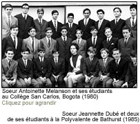 Soeur Antoinette Melanson et ses étudiants au Collège San Carlos, Bogota (1960)