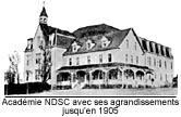 Académie NDSC avec ses agrandissements jusqu'en 1905