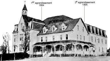 Académie NDSC avec ses agrandissements jusqu'en 1905 