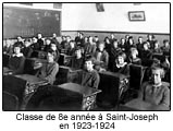 Classe de 8e année à Saint-Joseph en 1923-1924