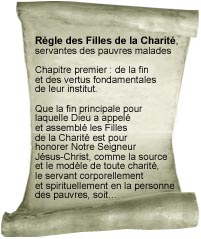 Page 1 de la règle des Filles de la Charité écrite par Elizabeth Seton