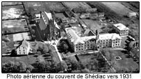 Photo aérienne du couvent de Shédiac vers 1931