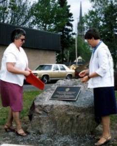 Plaque marquant le lieu du couvent de Memramcook.