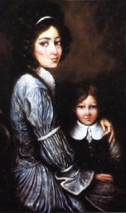 Portrait d'Elizabeth Seton et sa fille Anna.(Peinture de Joseph Dawley)