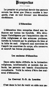Prospectus du Couvent de Saint-Anselme.