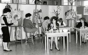Studio d'art du Collège NDA vers 1960.