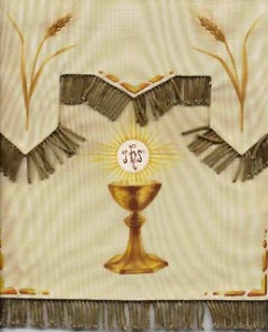 Voile de tabernacle peint par soeur Marie-Eulalie.